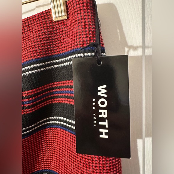 WORTH 2 Career Workwear Patriotic Nautical Navy Flame Red Marlin Pencil Skirt - Picture 3 of 14